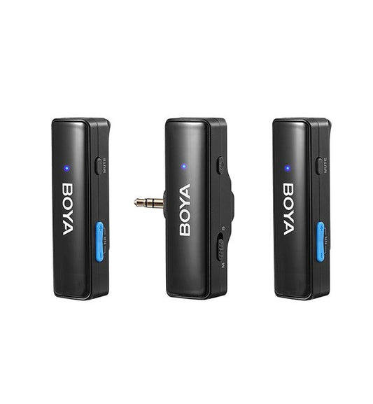 BOYA BOYALINK 1-2-Person All-in-One Wireless Microphone System with Interchangeable Connectors 2.4 GHz (Black)