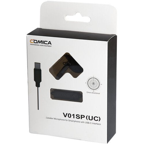 Comica Audio CVM-V01SP(UC) Omnidirectional USB Type-C Lavalier Microphone for Android Devices (14.7′ Cable)