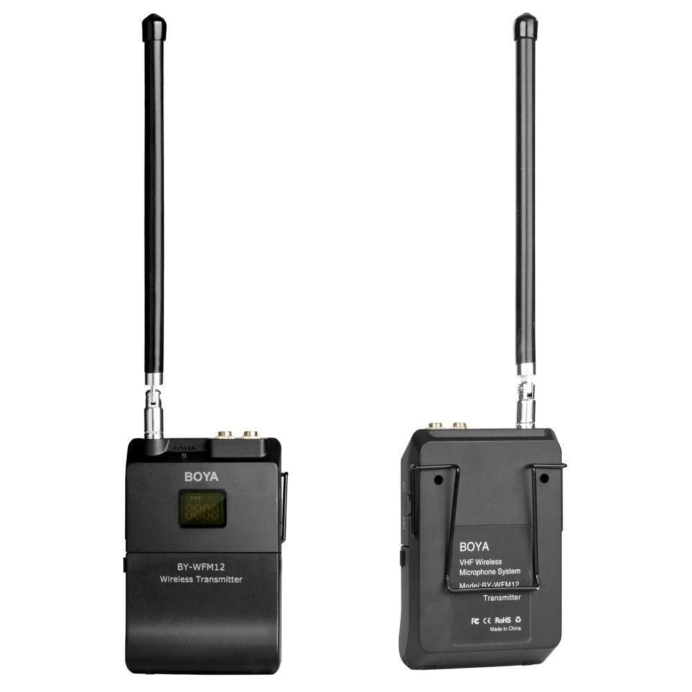 Boya Camera-Mount VHF Wireless Omni Lavalier Microphone, Black – BY-WFM12