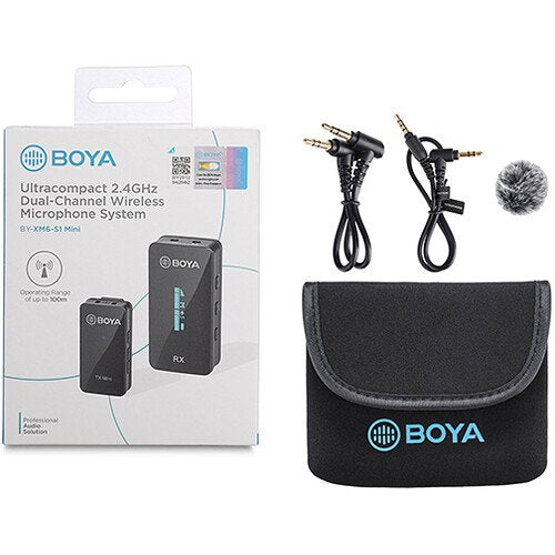 BOYA BY-XM6-S1 Ultracompact Wireless Microphone System for Cameras and Smartphones (2.4 GHz)