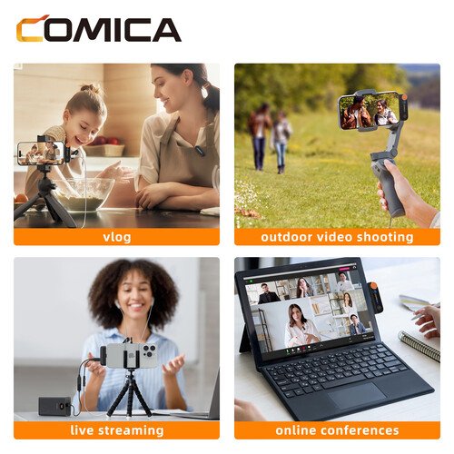 Comica Audio Vimo S MI 2-Person Wireless Microphone System with Lightning Connector for iOS Devices (Black, 2.4 GHz)