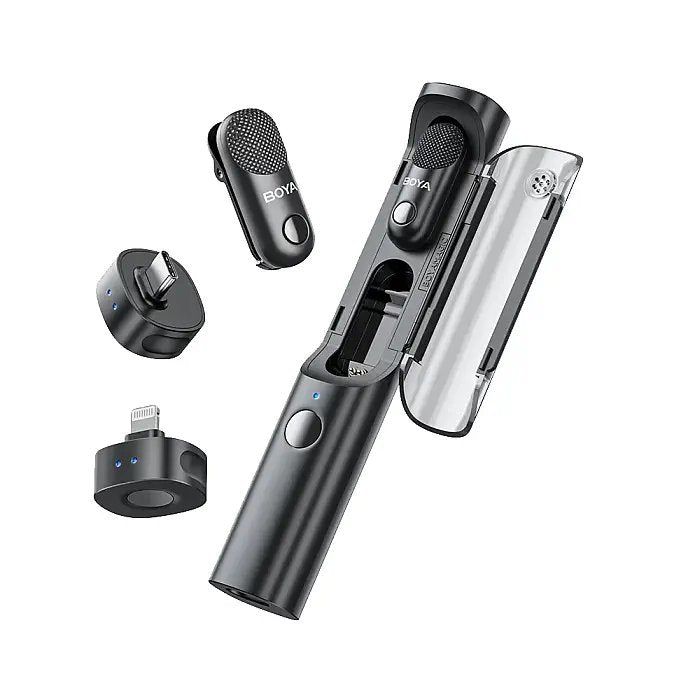 BOYA Magic-04 | AI-Powered 2-Person Wireless Mic System for iPhone & Android (USB-C + Lightning)
