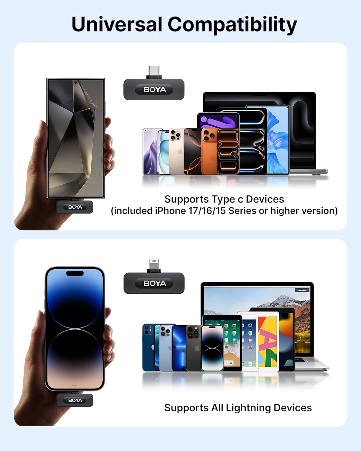 BOYA 2.4G wireless mic kit for IOS + Charging Case ( BY-V3 )