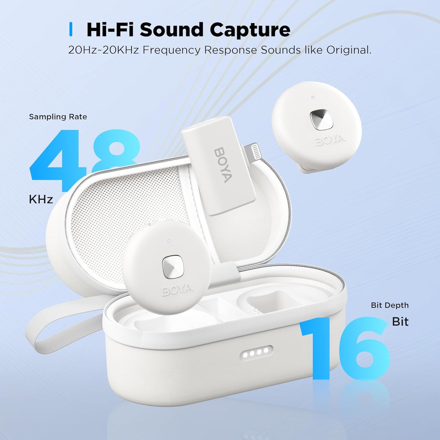 BOYA 2.4G wireless mic kit for IOS + Charging Case ( PY-Mini 15 )
