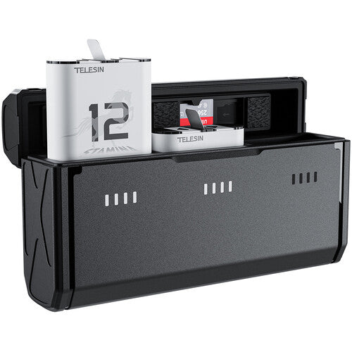 TELESIN Pocket-Size 3-Slot Charger Box & 2 Stamina Batteries Kit for GoPro HERO12/11/10/9 S0-ECB-01-TGP
