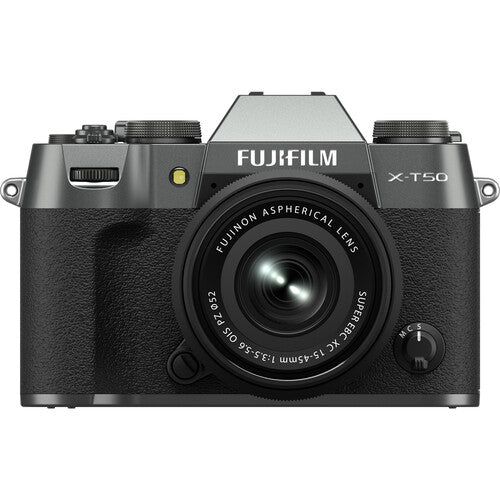 FUJIFILM X-T50 Mirrorless Camera with XC 15-45mm f/3.5-5.6 Lens (Charcoal Silver)