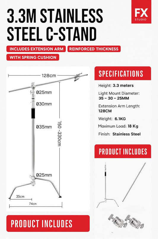 FxStudio ER-300C 3meter Stainless Stell C Stand