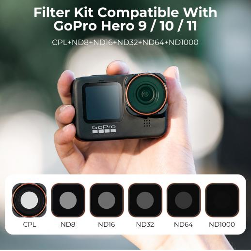 GoPro Hero 9--13 -- 6-in-1 Filter Set (CPL, ND8--ND1000) (KF.2012)