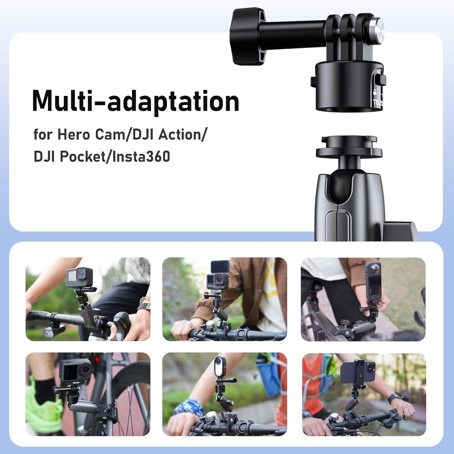 TELESIN Quick Release Universal Clamp Mount S3-HBM-01