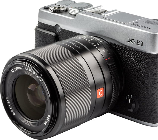 Viltrox APS-C، متوافق مع Fuji-X Mount، لون أسود (B)، لون فضي (S)، تركيز تلقائي، 33 مم بفتحة عدسة F1.4