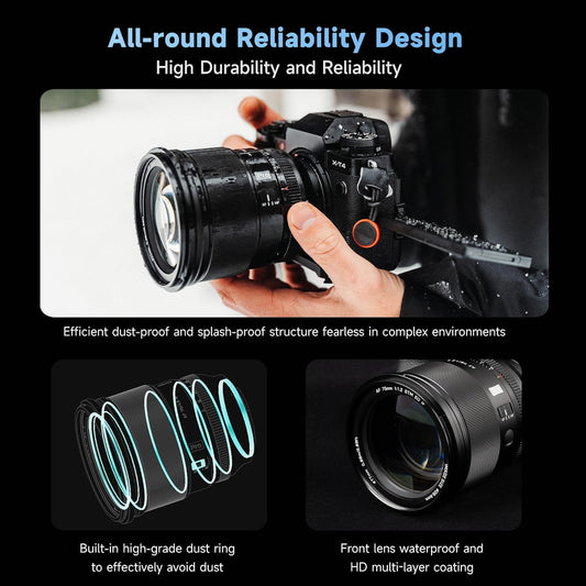 عدسات Viltrox Nikon Z Mount، إطار كامل، تركيز تلقائي، 75 مم F1.2