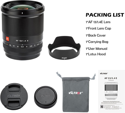 Viltrox Ultra-Wide Angle prime Lens,13mmF1.4,Auto Focus, For Sony E Mount