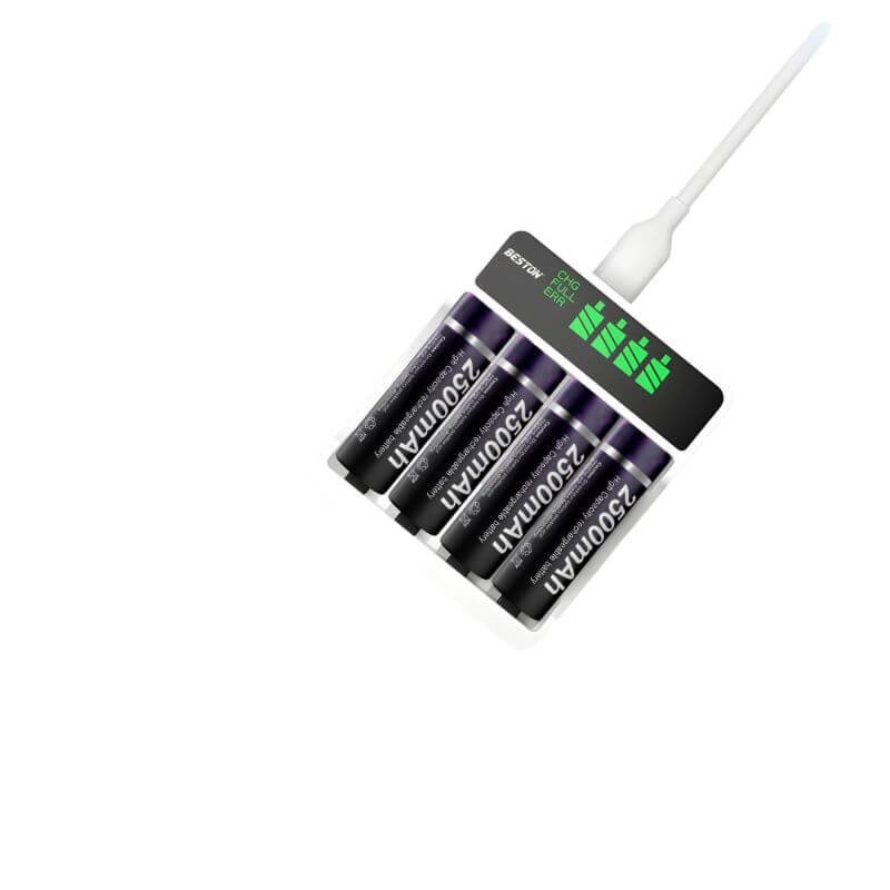 Beston C9026L Fast Charging Charger with LCD Display 4 AA 2500mAh 1.2 Ni-MH