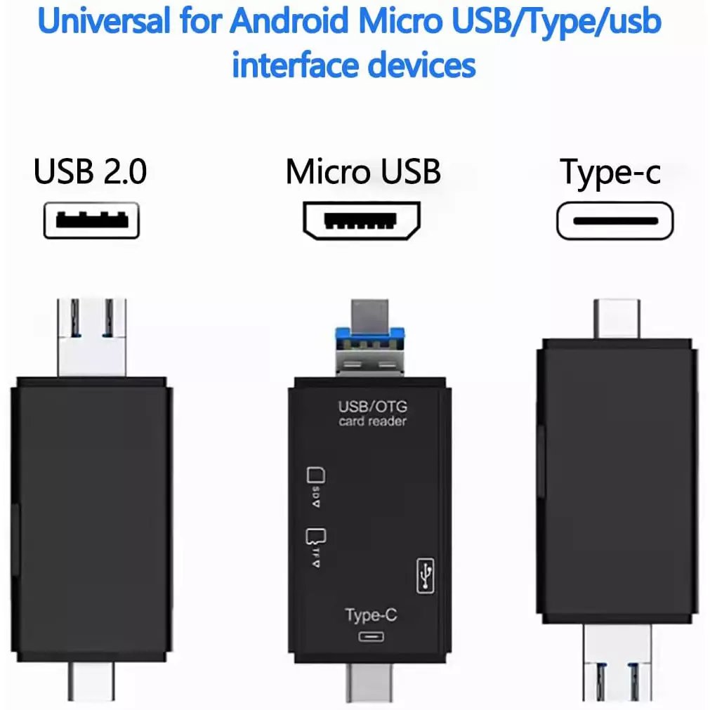 Generic 6-in-1 USB-C & OTG Micro SD Card Reader Adapter