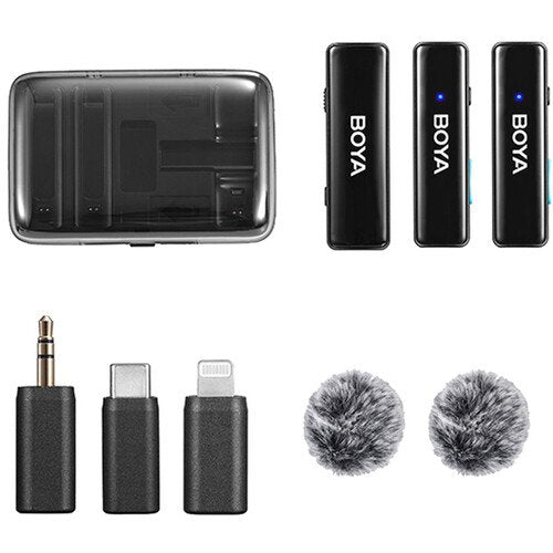 BOYA BOYALINK 2-2-Person All-in-One Wireless Microphone System with Interchangeable Connectors (2.4 GHz)