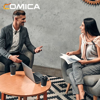 Comica Audio Vimo S UC 2-Person Wireless Microphone System with USB-C Connector for Mobile Devices (Black, 2.4 GHz)