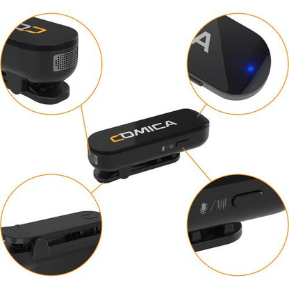 Comica Audio Vimo S MI 2-Person Wireless Microphone System with Lightning Connector for iOS Devices (Black, 2.4 GHz)