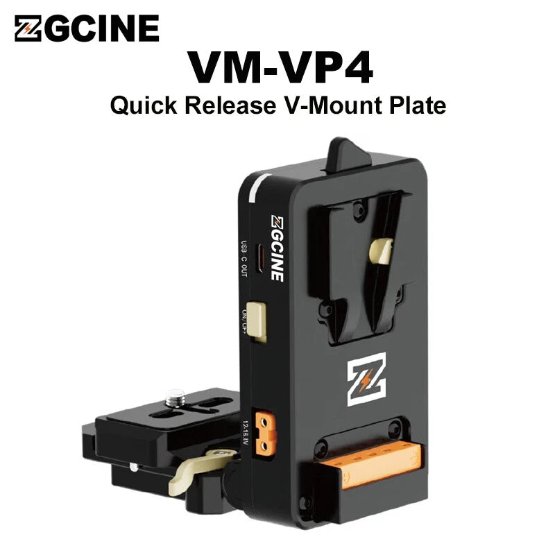 ZGCINE Rotatable L-Shaped Quick Release V-Mount Battery QR Plate Foldable (VM-VP4)
