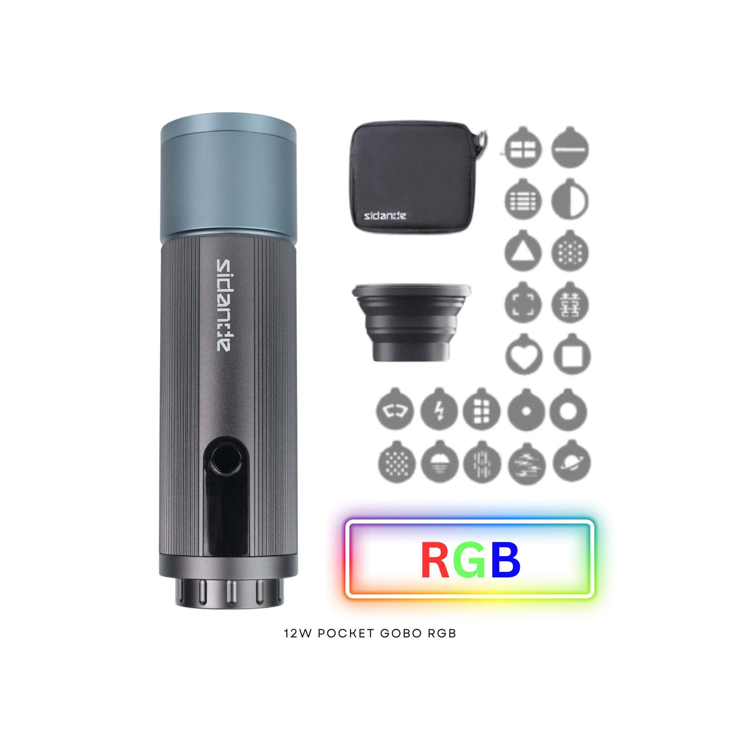 Sidande 12W RGB Videography Zoomable Light – CRGB, 9000mAh, 0.96″ Color Screen