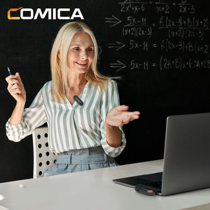 Comica Audio Vimo S UC 2-Person Wireless Microphone System with USB-C Connector for Mobile Devices (Black, 2.4 GHz)