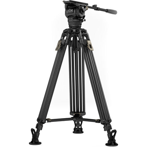 Tilta Cine Fluid Head With 2-Stage One-Touch Carbon Fiber Tripod System (26.5 lb, Space Gray) TT-CT12-75