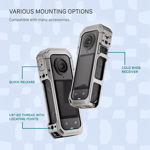 Tilta Full Camera Cage for Insta360 X5 (Titanium Gray) TA-T90-FCC-TG