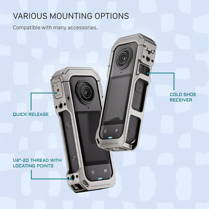 Tilta Full Camera Cage for Insta360 X5 (Titanium Gray) TA-T90-FCC-TG