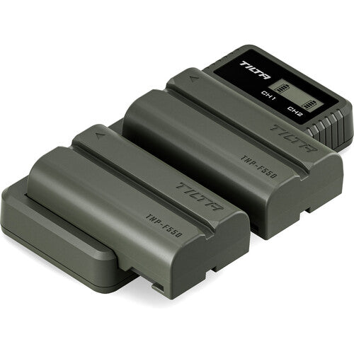 Tilta L-Series/NP-F Battery Charger Kit with 2 Batteries and 2-Bay Charger (3500mAh) TBC-LS-A-GN