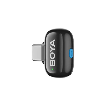 BOYA Mini-17 Tiny Wireless Microphone System With USB-C Connector For Android/iOS Devices (2.4 GHz, Black)