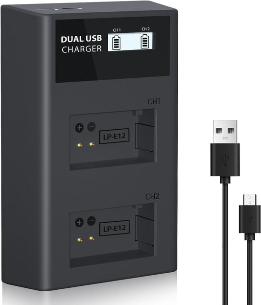 BESTON LP-E12 USB Battery Dual Charger for Canon