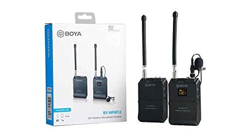Boya Camera-Mount VHF Wireless Omni Lavalier Microphone, Black – BY-WFM12