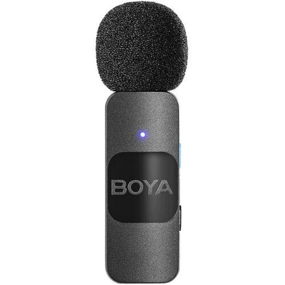 BOYA BY-V1 (SOLO) Ultracompact Wireless Microphone System with Lightning Connector for iOS Devices (2.4 GHz – Black)