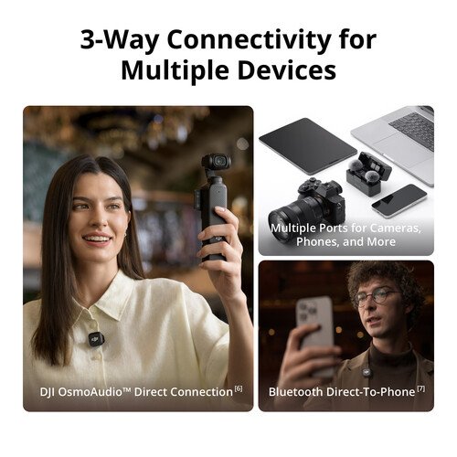 DJI Mic 3 2-Person Compact Wireless Microphone System/Recorder for Camera & Smartphone