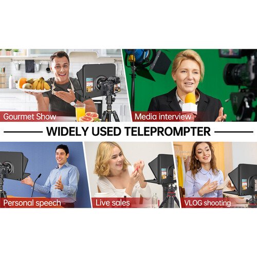 LENSGO TC7 Portable Teleprompter for Smartphones, Tablets & Select DSLR/Mirrorless Cameras