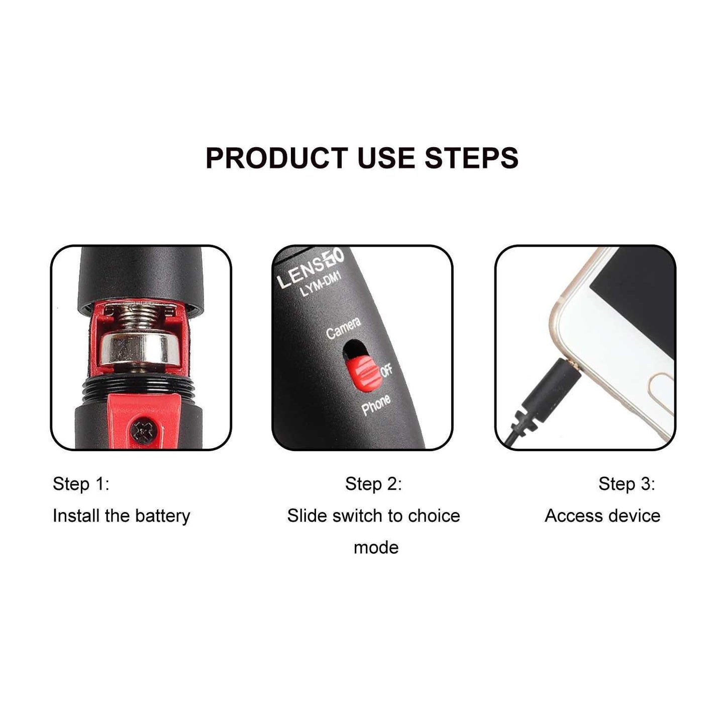 LENSGO DM1 Lavalier Microphone and Dual Microphone