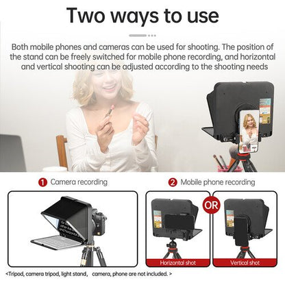 LENSGO TC7 Portable Teleprompter for Smartphones, Tablets & Select DSLR/Mirrorless Cameras