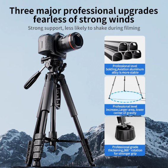 FX Studio T188 Professional Tripod – 188cm Heavy-Duty 5-Section Stand