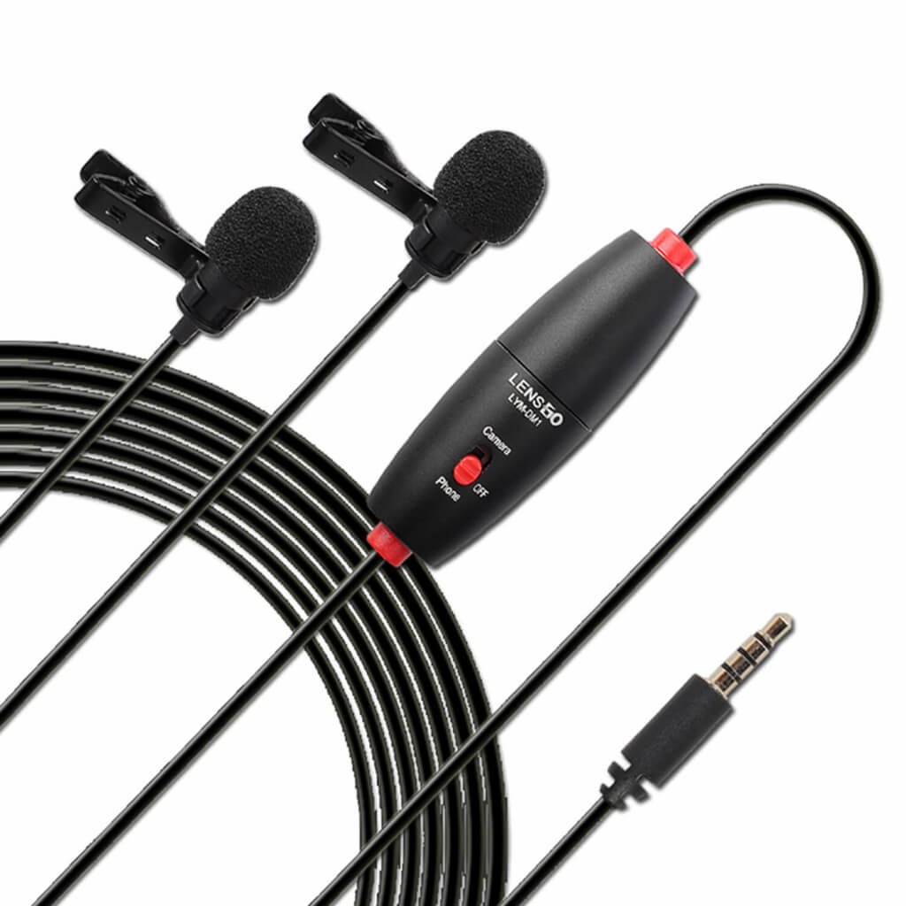 LENSGO DM1 Lavalier Microphone and Dual Microphone