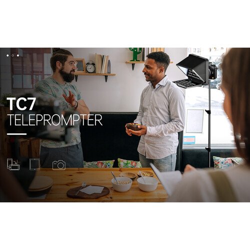 LENSGO TC7 Portable Teleprompter for Smartphones, Tablets & Select DSLR/Mirrorless Cameras
