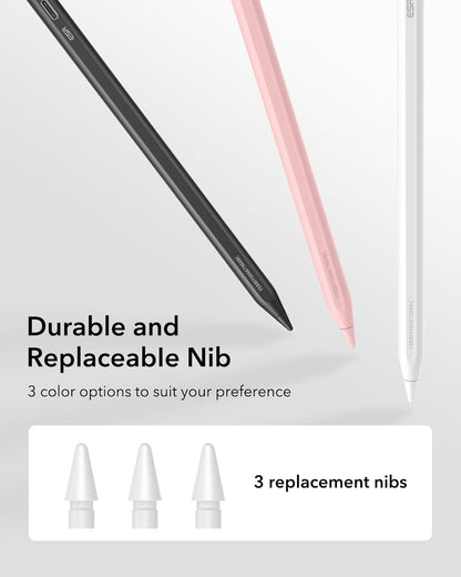 ESR Geo Digital iPad Pencil Findmy Compatible with Apple iPad 2018-2026,with Easy Shortcuts for Apple iPad A16/10/9/8 & Air 13/11 & Pro 12.9/13/11 & Mini 7/6/5,White(No Wireless Charging)