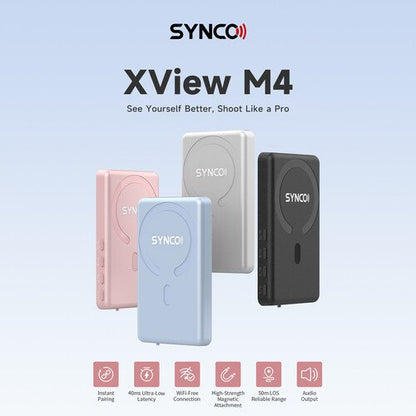 Synco XView M4 Selfie Monitor Screen for Phone Vlogging – Black