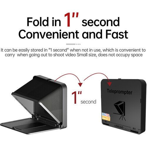 LENSGO TC7 Portable Teleprompter for Smartphones, Tablets & Select DSLR/Mirrorless Cameras