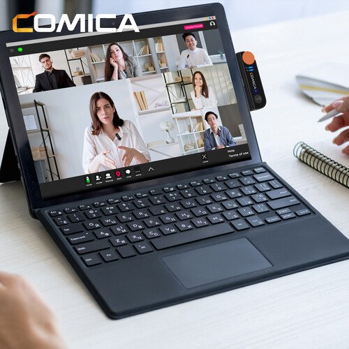 Comica Audio Vimo S UC 2-Person Wireless Microphone System with USB-C Connector for Mobile Devices (Black, 2.4 GHz)