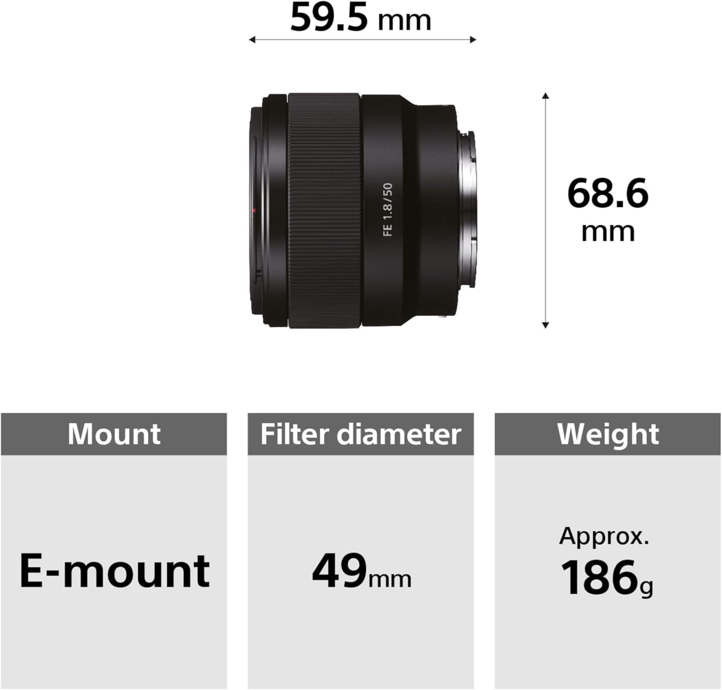 Sony FE 50mm f/1.8 Lens E-Mount Lens/Full-Frame Format