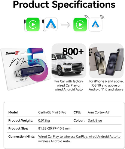 Carlinkit Mini SE Pro Wireless CarPlay Adapter
