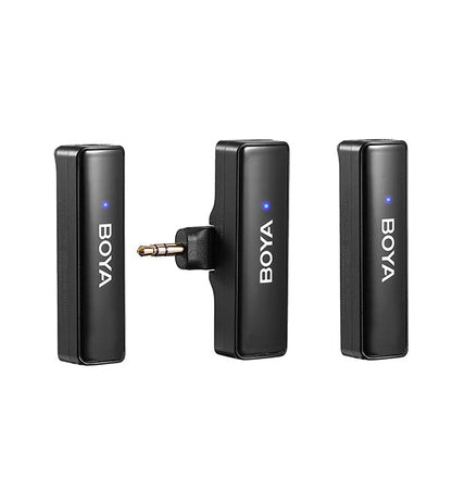 BOYA BOYALINK 1-2-Person All-in-One Wireless Microphone System with Interchangeable Connectors 2.4 GHz (Black)