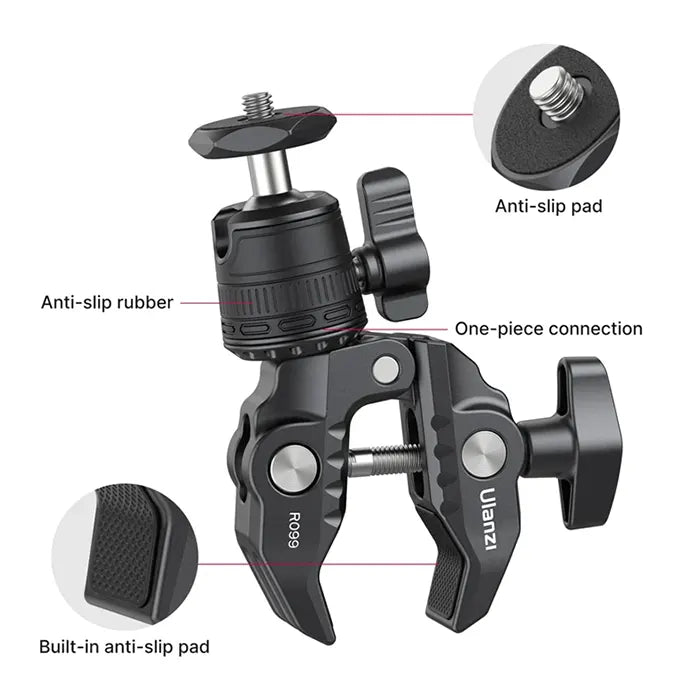 Ulanzi R099 Clamp Mount with Mini Ball Head