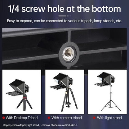 LENSGO TC7 Portable Teleprompter for Smartphones, Tablets & Select DSLR/Mirrorless Cameras