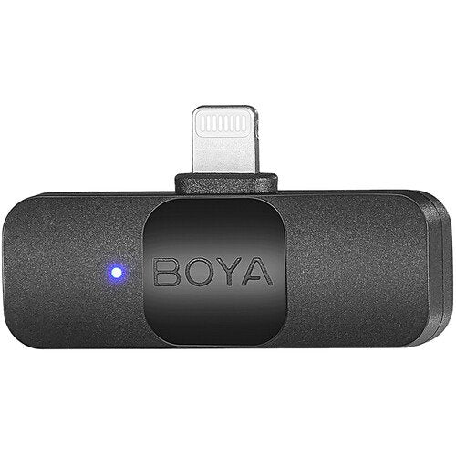BOYA BY-V1 (SOLO) Ultracompact Wireless Microphone System with Lightning Connector for iOS Devices (2.4 GHz – Black)