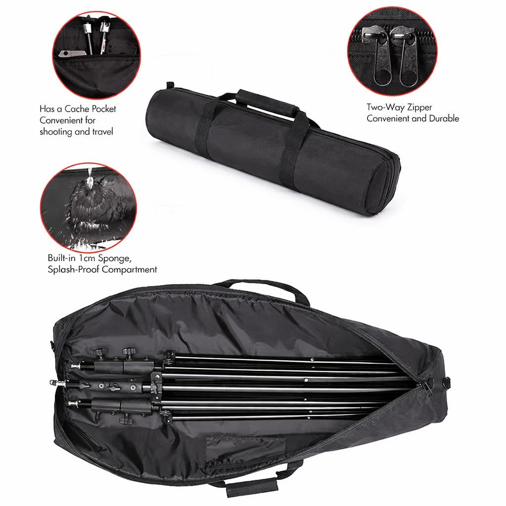 Generic Heavy-Duty Carrying Bag for 3 Light Stands Padded Tripod & Stand Storage Case with Dual Zipper